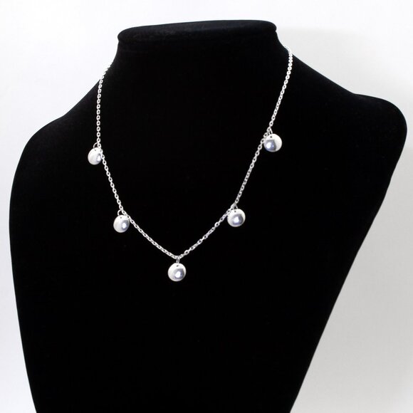 Elegant Sterling Silver Link Necklace with Disks, Stamped 925 Italy - Picture 1 of 8